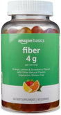 Amazon Basics (Previously Solimo) Fiber 4G Gummy - Digestive Health, Supports Regularity, Orange, Lemon & Strawberry, 90 Gummies (2 per Serving) - Supply Center USA