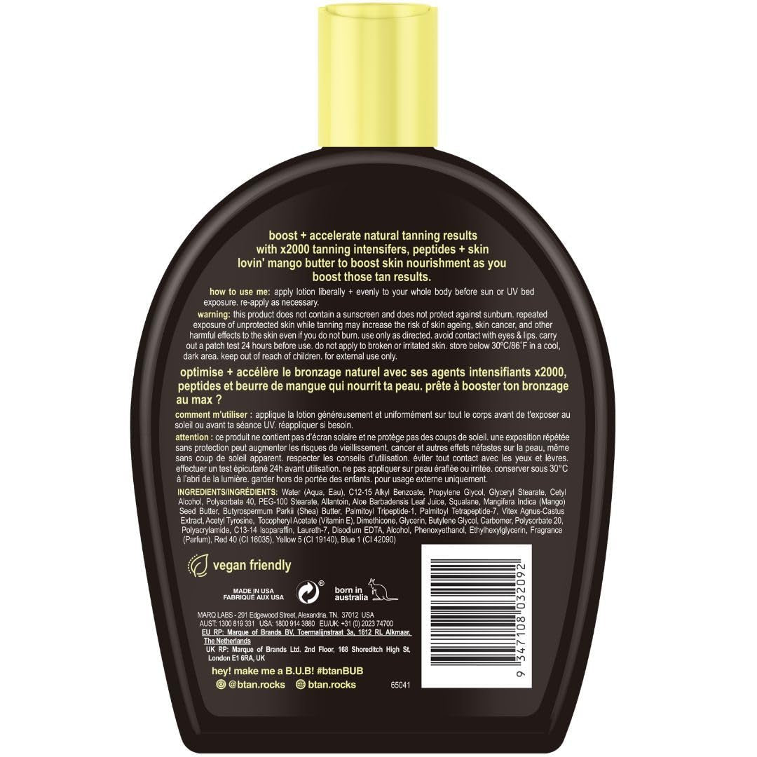 B.Tan UV Tanning Bed Lotion | Darkest Tanning Lotion - Indoor Outdoor Tan Bronzer Accelerator, Best Browning Lotion, 12 Fl Oz