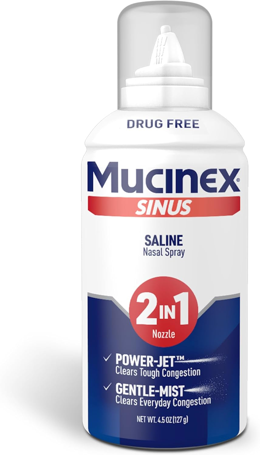 Mucinex Sinus-Max Nasal Spray Decongestant, 12 Hour Over-The-Counter Medication Nose Spray for Sinus Relief, Nasal Decongestants for Adults & Sinus Congestion, Cooling Menthol, 0.75 Fl Oz