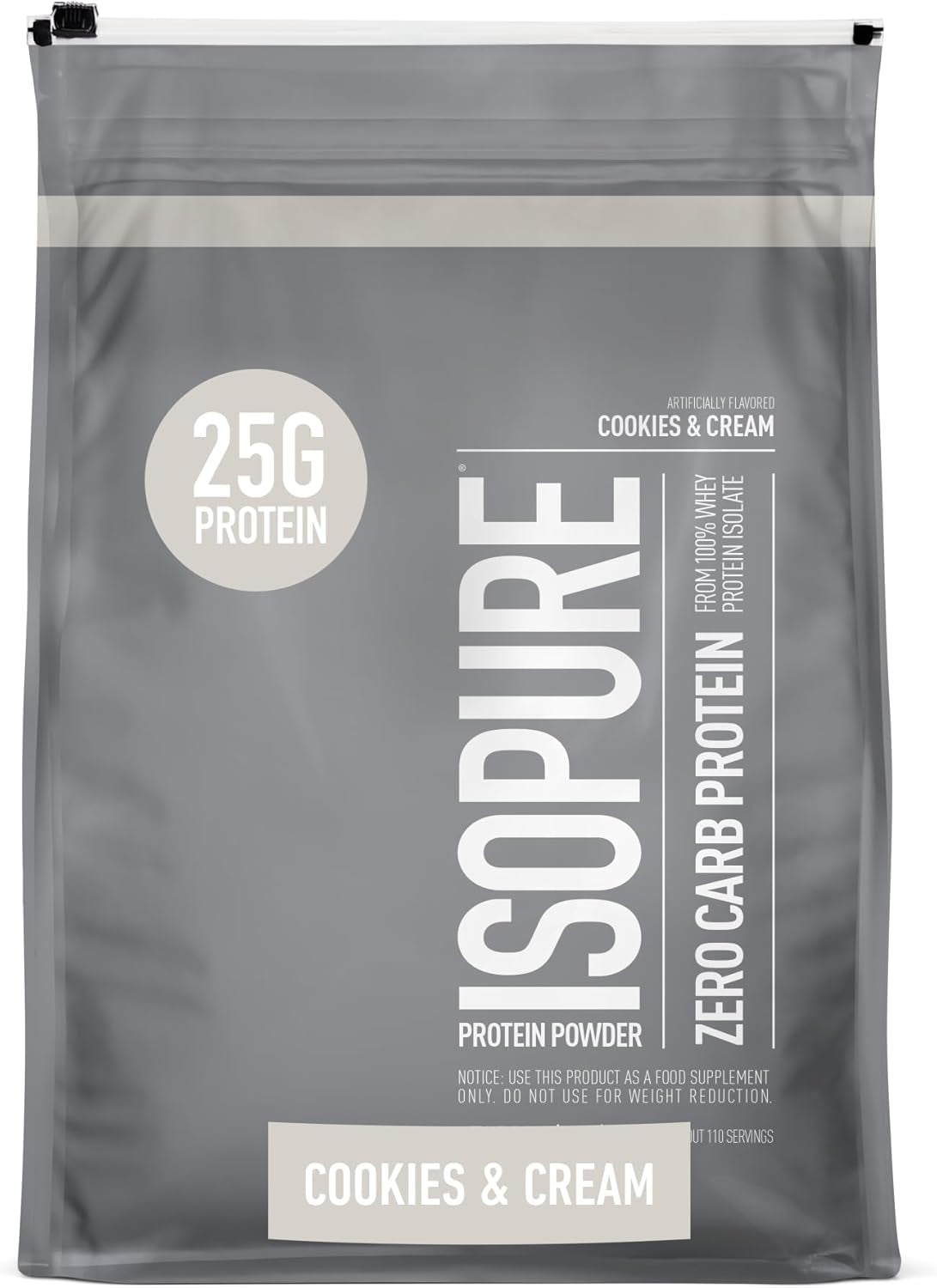 Isopure Creamy Vanilla Whey Isolate Protein Powder with Vitamin C & Zinc for Immune Support, 25G Protein, Zero Carb & Keto Friendly, 15 Servings, 1 Pound (Packaging May Vary)