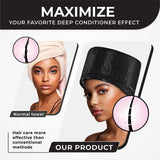 Hair Steamer for Natural Hair Home Use W/10-Level Heats up Quickly, Heat Cap for Deep Conditioning - Thermal Heat Cap for Black Hair, Great for Deep Conditioner (Black)