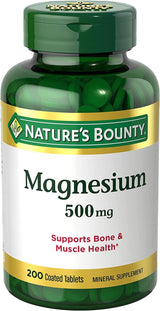 Nature'S Bounty Magnesium, Bone and Muscle Health, Whole Body Support, Tablets, 500 Mg, 200 Ct - Supply Center USA