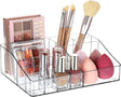 Vtopmart 3 Tier Clear Makeup Organizer with Drawer, Cosmetic Storage for Dresser Countertop and Bathroom Vanity, Beauty Holder for Lipstick Brush Skincare