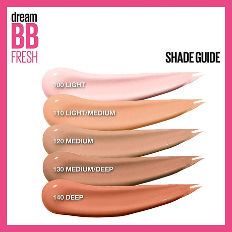 Maybelline Dream Fresh Skin Hydrating BB Cream, 8-In-1 Skin Perfecting Beauty Balm with Broad Spectrum SPF 30, Sheer Tint Coverage, Oil-Free, Medium, 1 Fl Oz - Supply Center USA