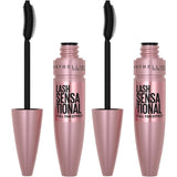 Maybelline Lash Sensational Washable Mascara, Lengthening and Volumizing for a Full Fan Effect, Blackest Black, 1 Count - Supply Center USA