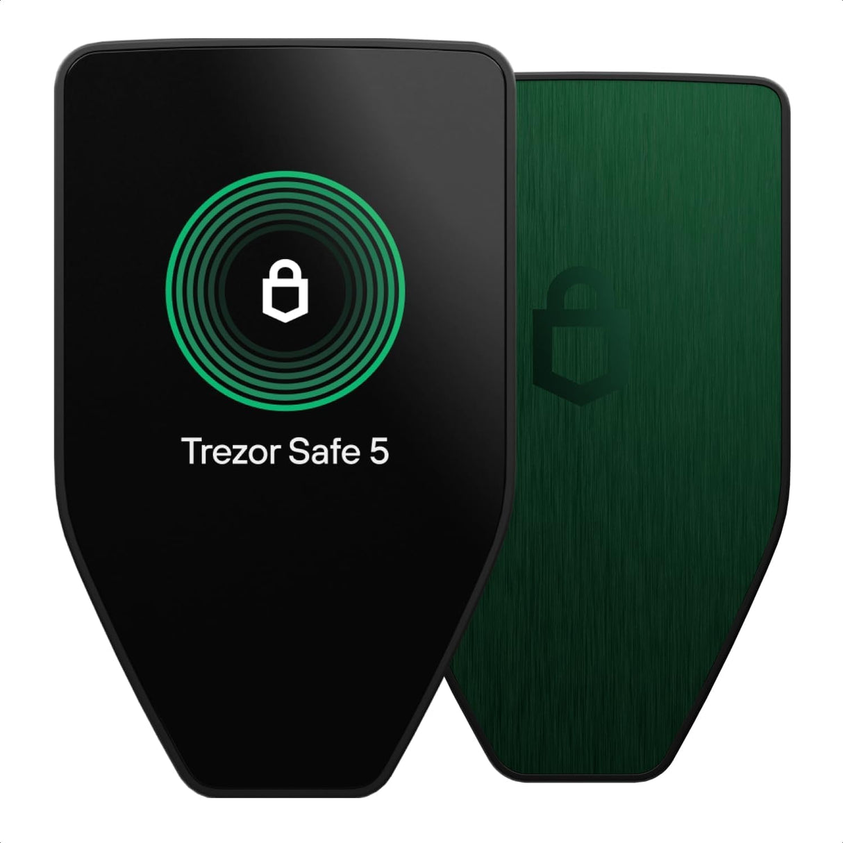 Trezor Safe 5 - Crypto Hardware Wallet with Secure Element & Passphrase, Color Touchscreen and Haptic Feedback, Protect Your Bitcoin and Digital Assets (Black Graphite)