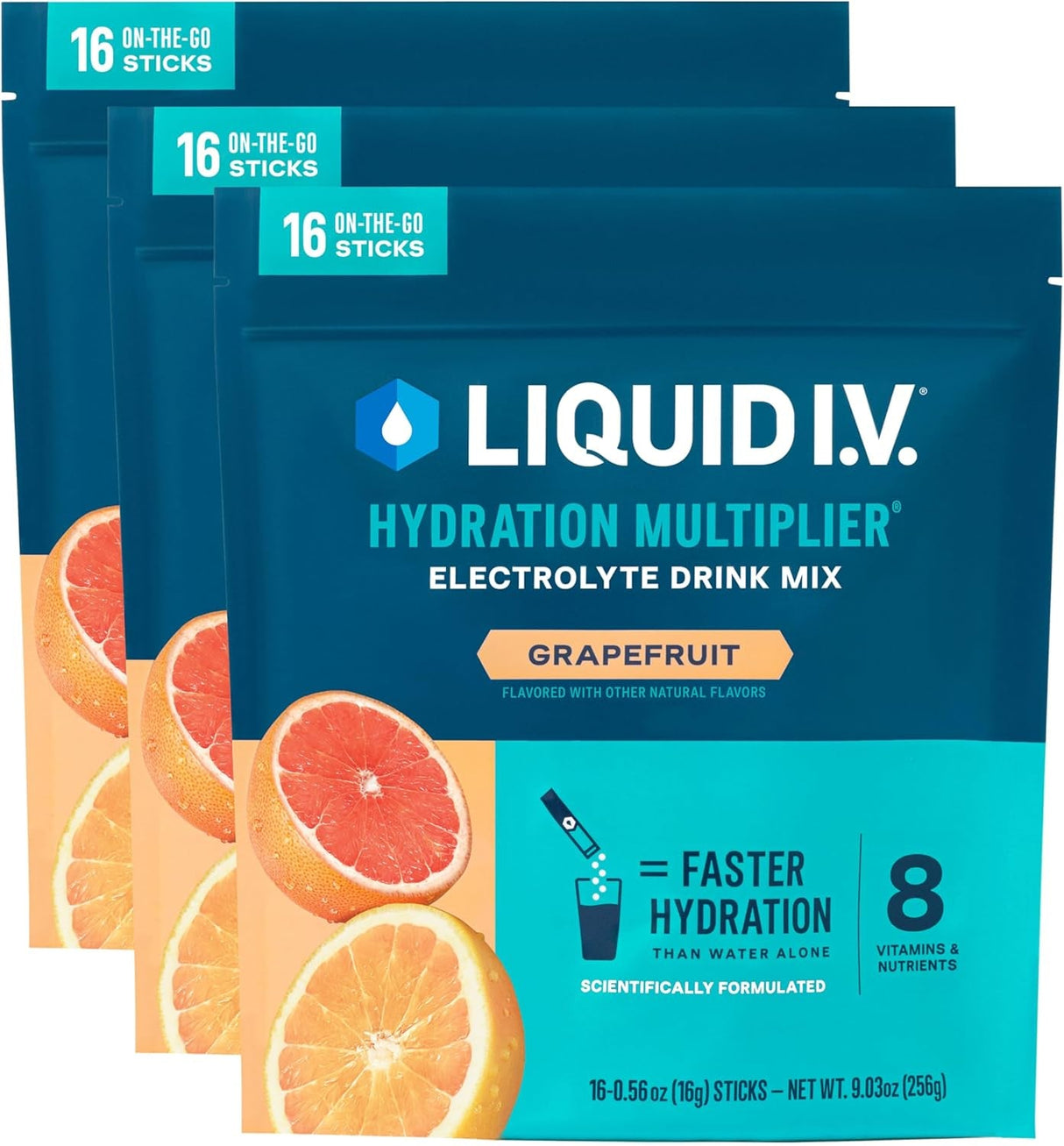 Liquid I.V.® Hydration Multiplier - Seaberry | Electrolyte Powder Drink Mix | 3 Pack (48 Servings)
