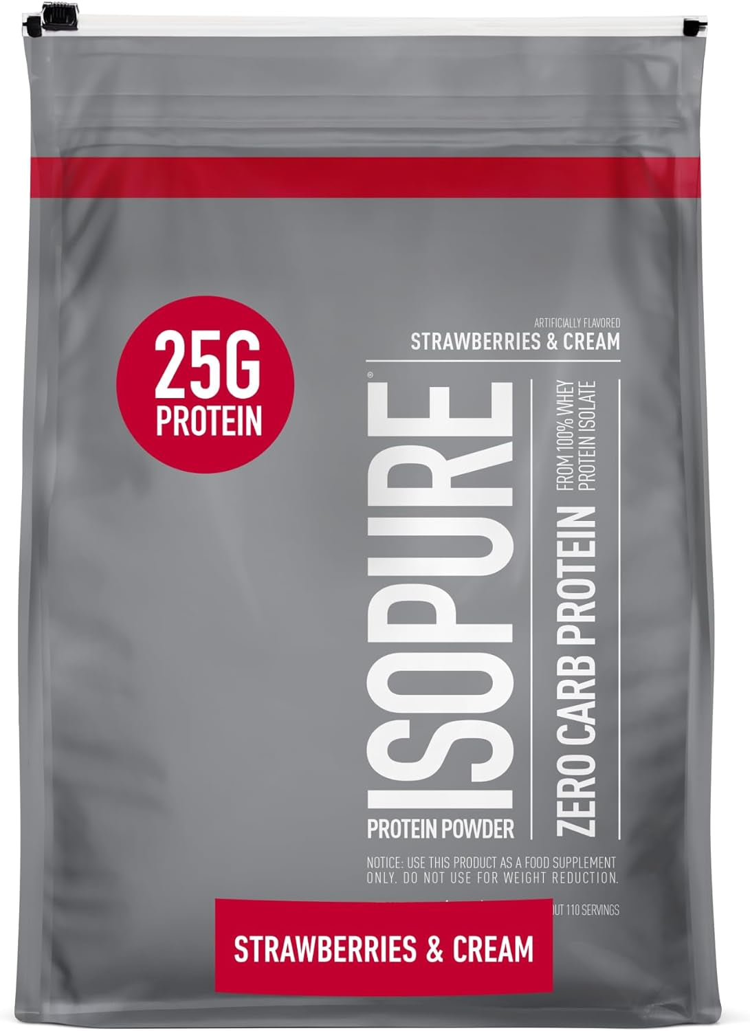 Isopure Creamy Vanilla Whey Isolate Protein Powder with Vitamin C & Zinc for Immune Support, 25G Protein, Zero Carb & Keto Friendly, 15 Servings, 1 Pound (Packaging May Vary)