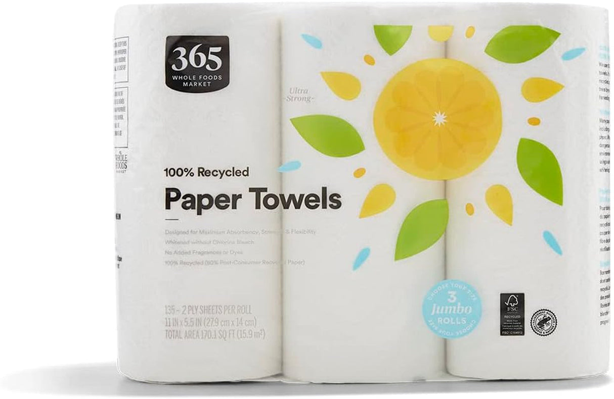 365 by Whole Foods Market, Paper Towels Jumbo Roll, 135 Count