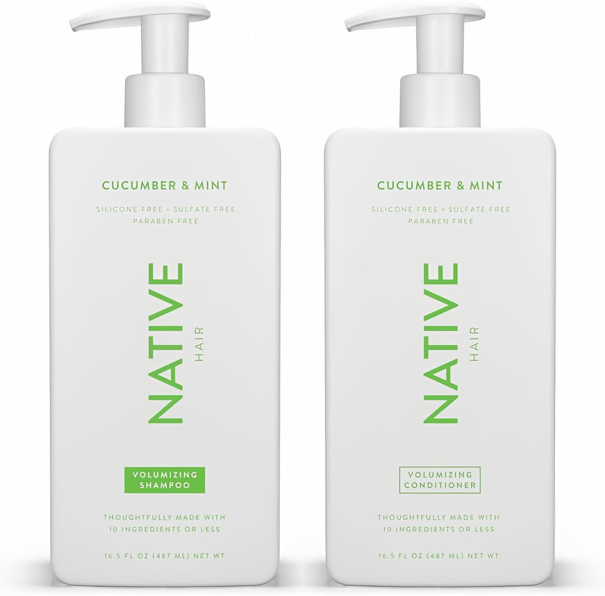 Native Shampoo and Conditioner Contain Naturally Derived Ingredients| All Hair Type Color & Treated, Fine to Dry Damaged, Sulfate & Dye Free - Almond & Shea Butter, 16.5 Fl Oz Each (2 Pack)