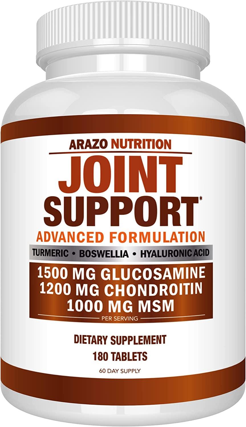 Glucosamine Chondroitin Turmeric Msm Boswellia - Joint Support Supplement for Relief 180 Tablets - Arazo Nutrition - Supply Center USA