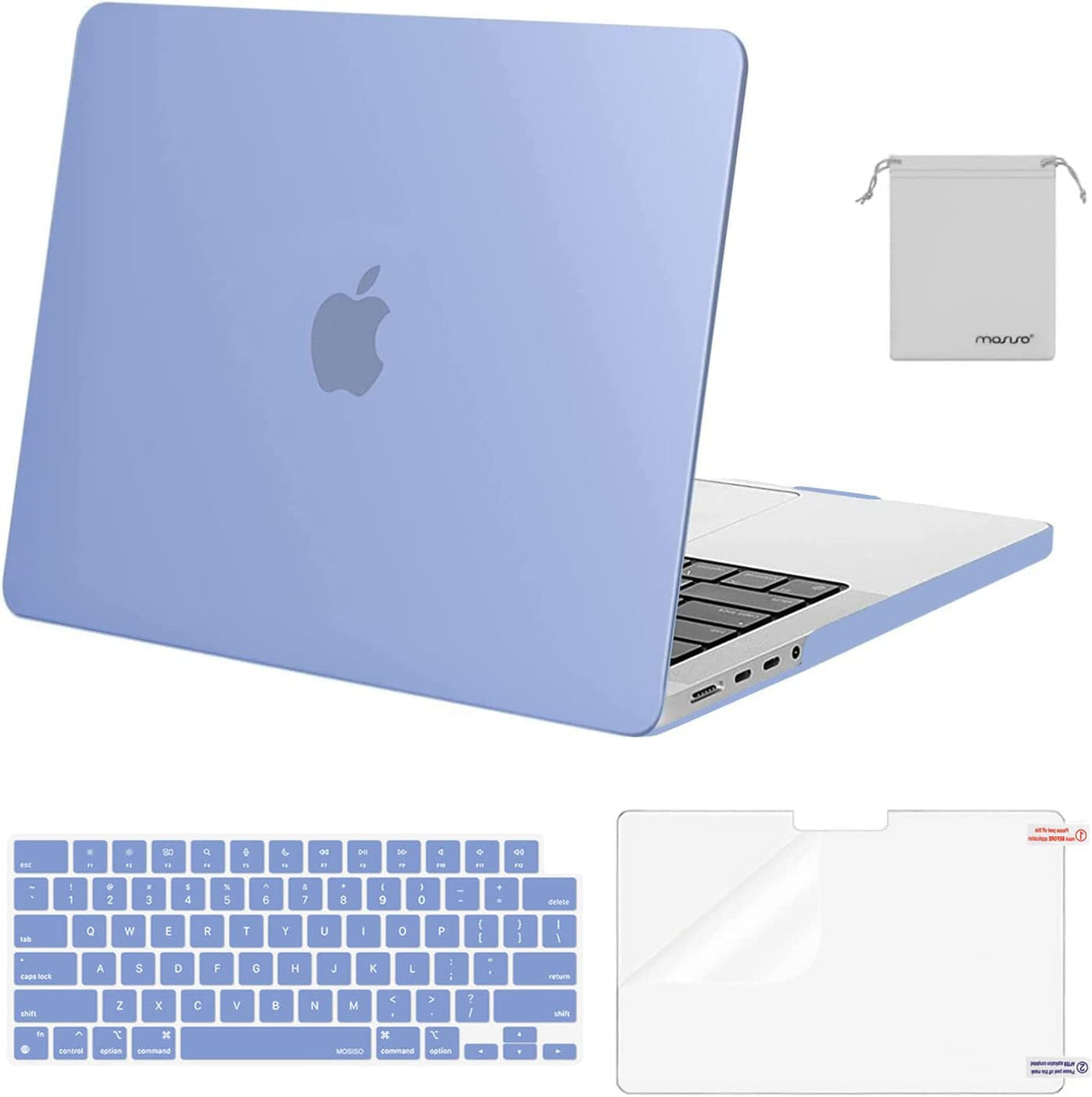 MOSISO Compatible with Macbook Pro 14 Inch Case 2024 2023 2022 2021 M4 M3 M2 M1 Pro Max A3112 A3185 A3401 A2918 A2992 A2779 A2442, Plastic Hard Shell&Keyboard Cover&Screen Film&Pouch, Black