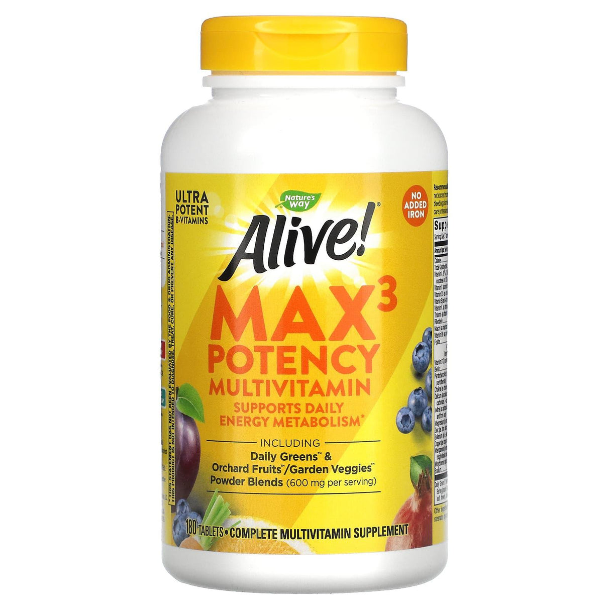 Nature's Way, Alive! Max3 Potency Multivitamin, No Added Iron, 180 Tablets - Supply Center USA