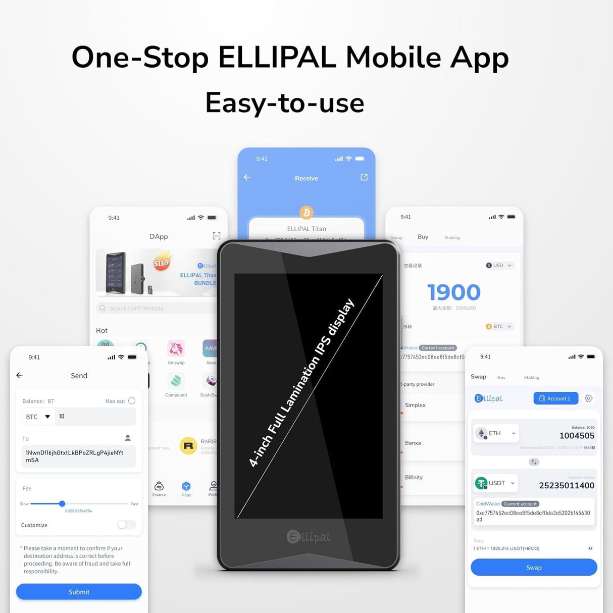 ELLIPAL Titan 2.0 Crypto Cold Wallet, Hardware Wallet, 100% Offline, Air-Gapped - the Most Secure Crypto Wallet for 10000+ Coins & Tokens & Nfts