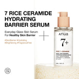 ANUA RICE CERAMIDE 7 HYDRATING BARRIER SERUM, Brightening, Hydrating Serum for Face, Rice, Hyaluronic Acid, Niacinamide, Fragrance-Free, Non Comodogenic, Glass Skin, Korean Skin Care, 50Ml/1.69Fl.Oz.