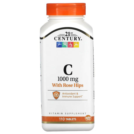 21st Century, Vitamin C with Rose Hips, 500 mg, 110 Tablets - Supply Center USA