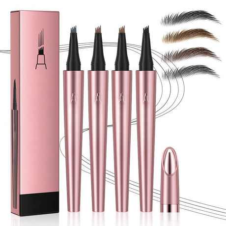 Eyebrow Tattoo Pencil 4 Fork Tip 3D Microblading, 2024 New Waterproof Eyebrow Pencil, Natural Makeup Fine Stroke Magic Eyebrow Pencil with 4 Micro-Fork Tip for Women (Dark Brown) - Supply Center USA