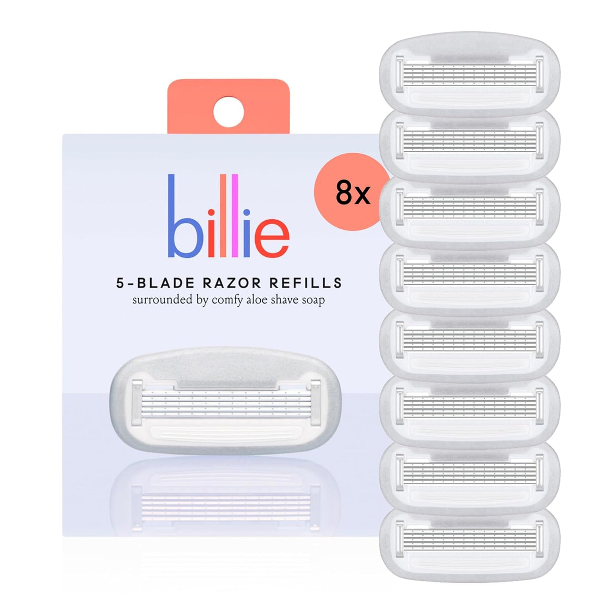 Billie Women’S Razor Blade Refills - Premium Quality 5-Blade Cartridges - Nickel-Free - Dermatologist-Approved - for a Smooth Shave - Pairs with the Billie Women’S Razor - 4 Count