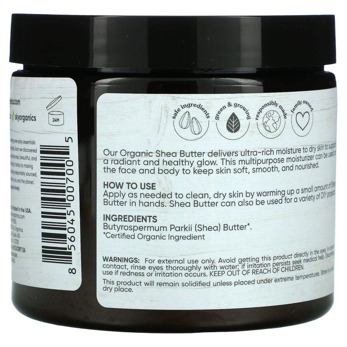 Sky Organics, Organic Shea Butter, 16 oz (454 g) - Supply Center USA