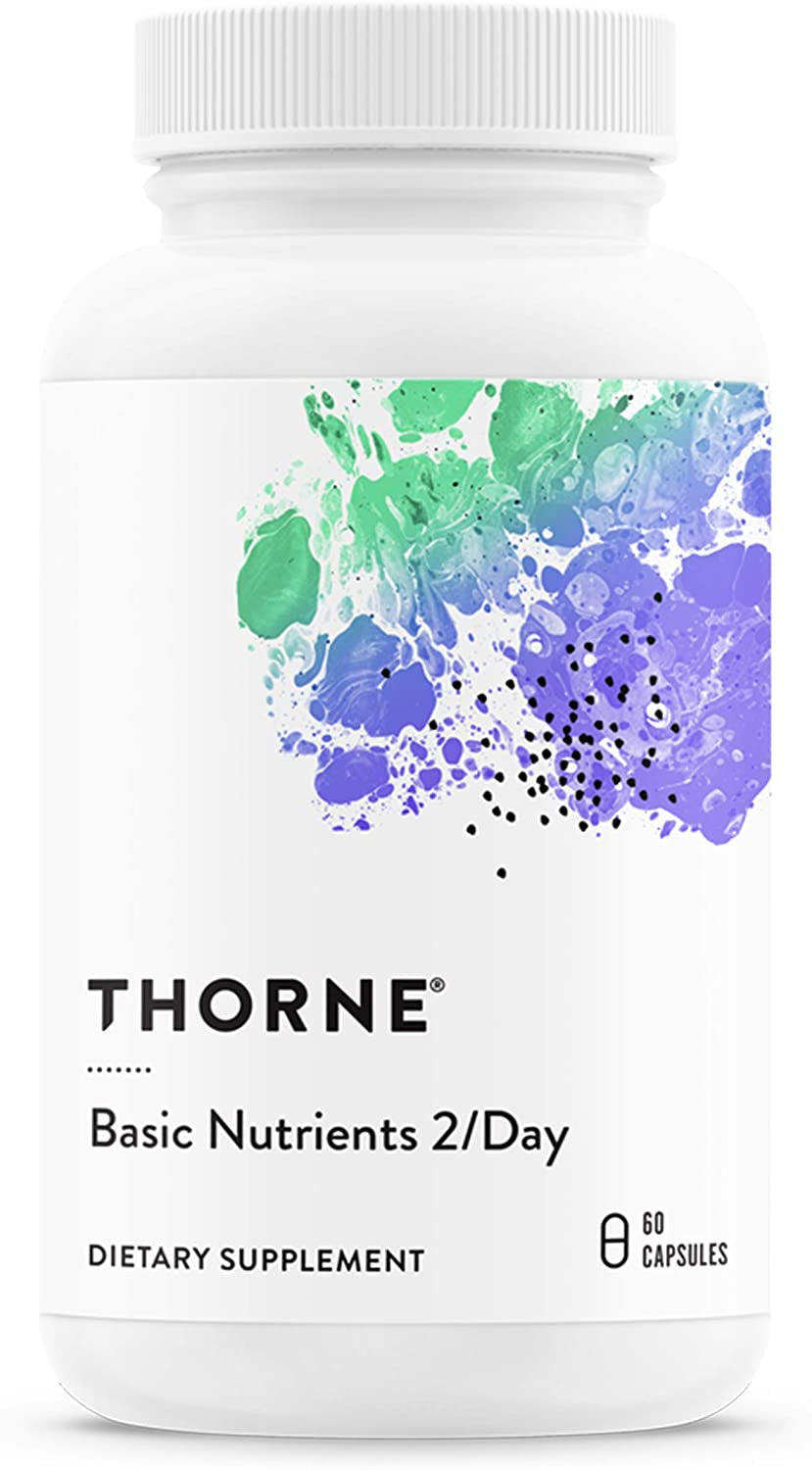 THORNE Basic Nutrients 2/Day - Comprehensive Daily Multivitamin with Optimal Bioavailability - Vitamin and Mineral Formula - Gluten-Free, Dairy-Free, Soy-Free - 60 Capsules - 30 Servings