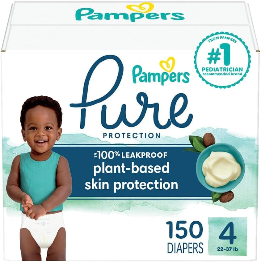 Pampers Pure Protection Diapers - Size 5, One Month Supply (132 Count), Hypoallergenic Premium Disposable Baby Diapers