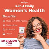 Maryruth Organics 3-In-1 Daily Health Probiotics for Women | Clinically Tested | Hormone Support & Gut Health Supplement for Women | Supplement for Women | 50 Billion CFU | Allergen Free | 30 Ct - Supply Center USA