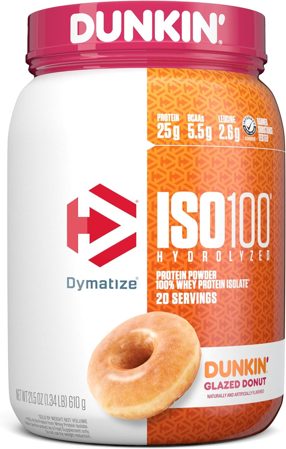 Dymatize ISO100 Hydrolyzed Protein Powder, 100% Whey Isolate, 25G of Protein, 5.5G Bcaas, Gluten Free, Fast Absorbing, Easy Digesting, Gourmet Vanilla, 20 Servings