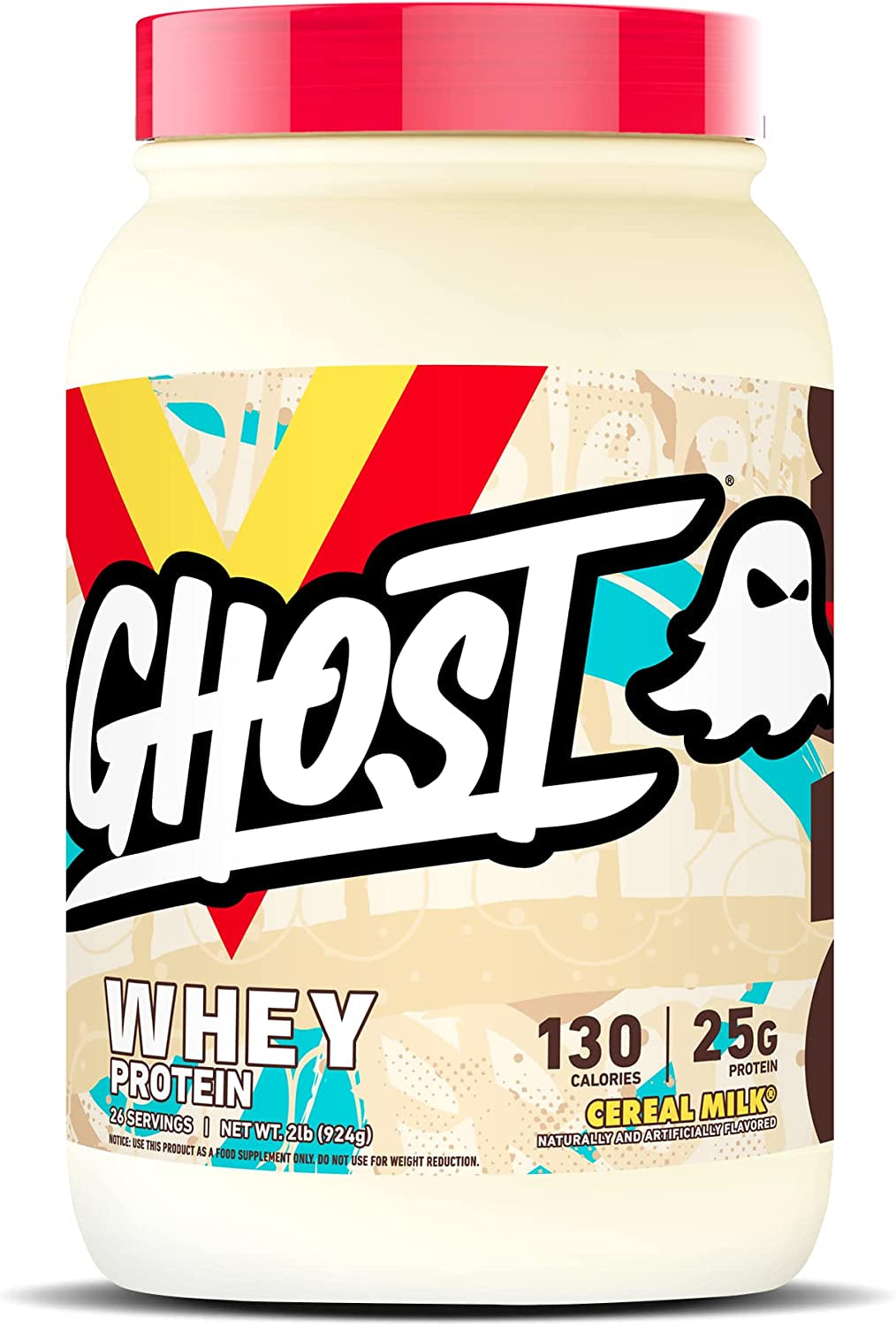 GHOST Whey Protein Powder, Chips Ahoy - 2LB Tub, 25G of Protein - Chocolate Chip Cookie Flavored Isolate, Concentrate & Hydrolyzed Whey Protein Blend