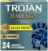 Trojan Bareskin Thin Premium Lubricated Condoms - 24 Count