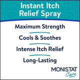 Monistat Instant Itch Relief Spray for Women, Maximum Strength Feminine Itch Care, 2 Oz