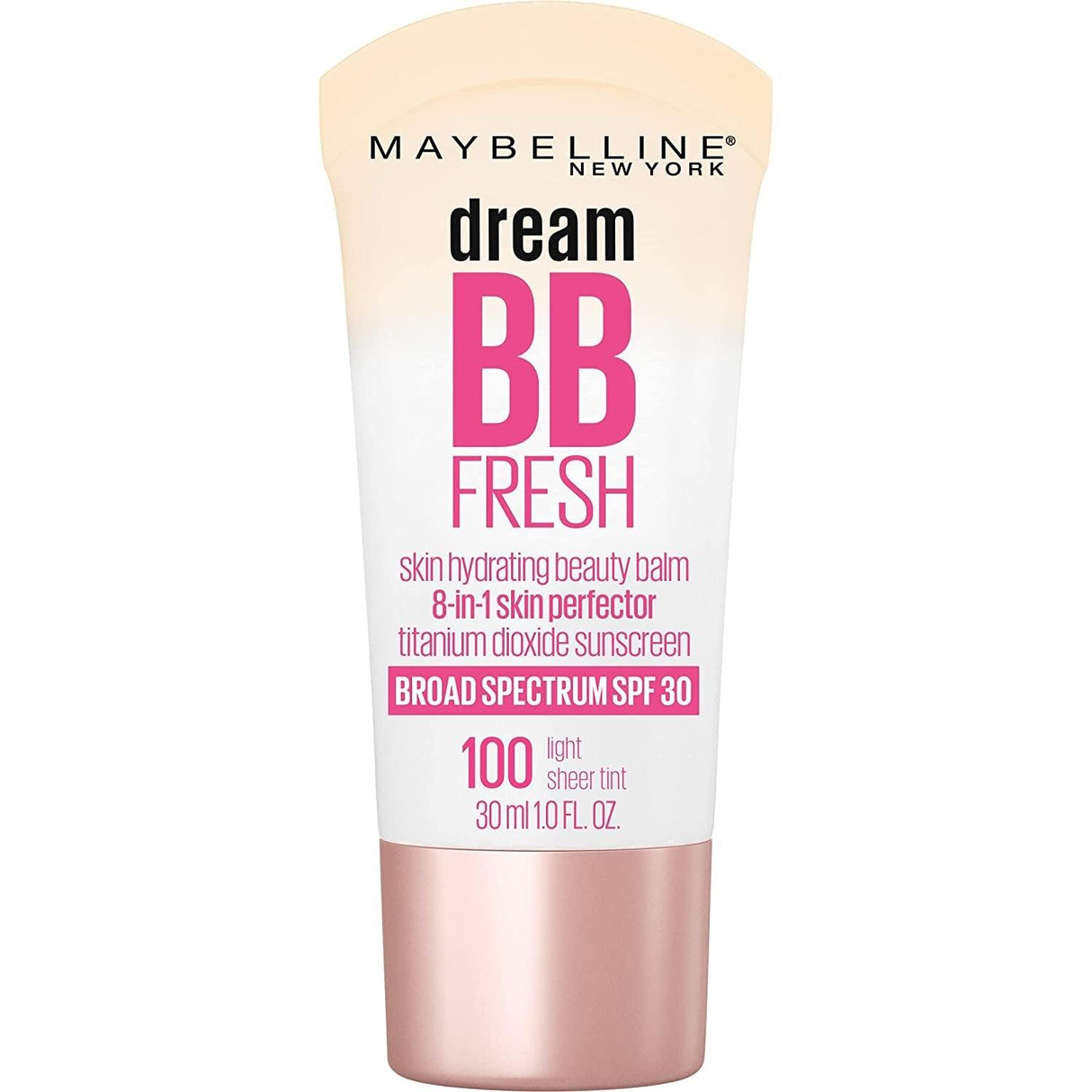 Maybelline Dream Fresh Skin Hydrating BB Cream, 8-In-1 Skin Perfecting Beauty Balm with Broad Spectrum SPF 30, Sheer Tint Coverage, Oil-Free, Medium, 1 Fl Oz - Supply Center USA