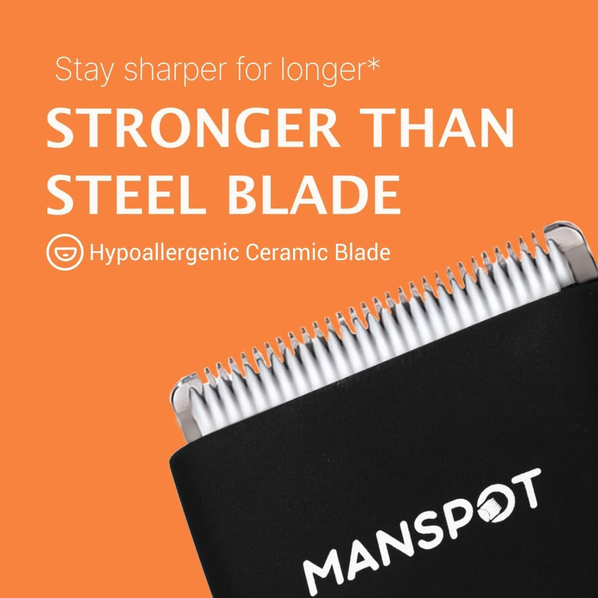 MANSPOT Manscape Groin & Body Hair Trimmer for Men, Electric Ball Trimmer Pubic Trimmer Shaver,Manscape Kit with 4 Guard,Replaceable Ceramic Blade Heads,Waterproof Wet/Dry Shaver,90 Minutes Shaving