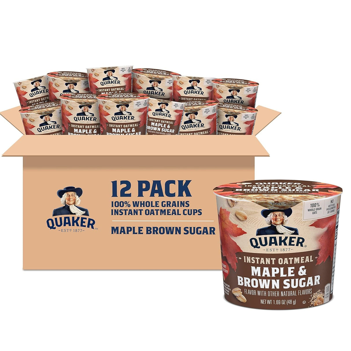 Quaker Instant Oatmeal Express Cups, 4 Flavor Variety Pack, 1.76 Ounce (Pack of 12)