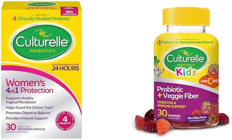 Culturelle Women’S 4-In-1 Daily Probiotic Supplements for Women - Supports Vaginal Health, Digestive Health, Immune Health, Occasional Diarrhea and Gas - Non-Gmo - 30 Count - Supply Center USA