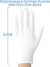 Cotton Gloves, 3Pairs White Gloves for Eczema, White Cotton Eczema Gloves for Men and Women Dry Hands, Breathable Machine Washable Cloth Gloves