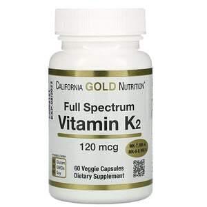 California Gold Nutrition, Vitamin K (MK-4, MK-6, MK-7, MK-9), 120 mcg, 60 Veggie Capsules - Supply Center USA