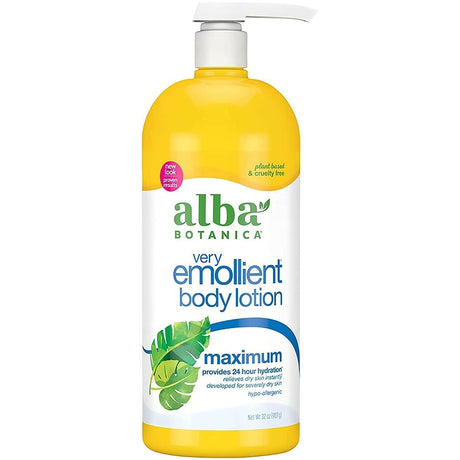 Alba Botanica Very Emollient Body Lotion, Maximum Dry Skin Formula, 32 Oz - Supply Center USA