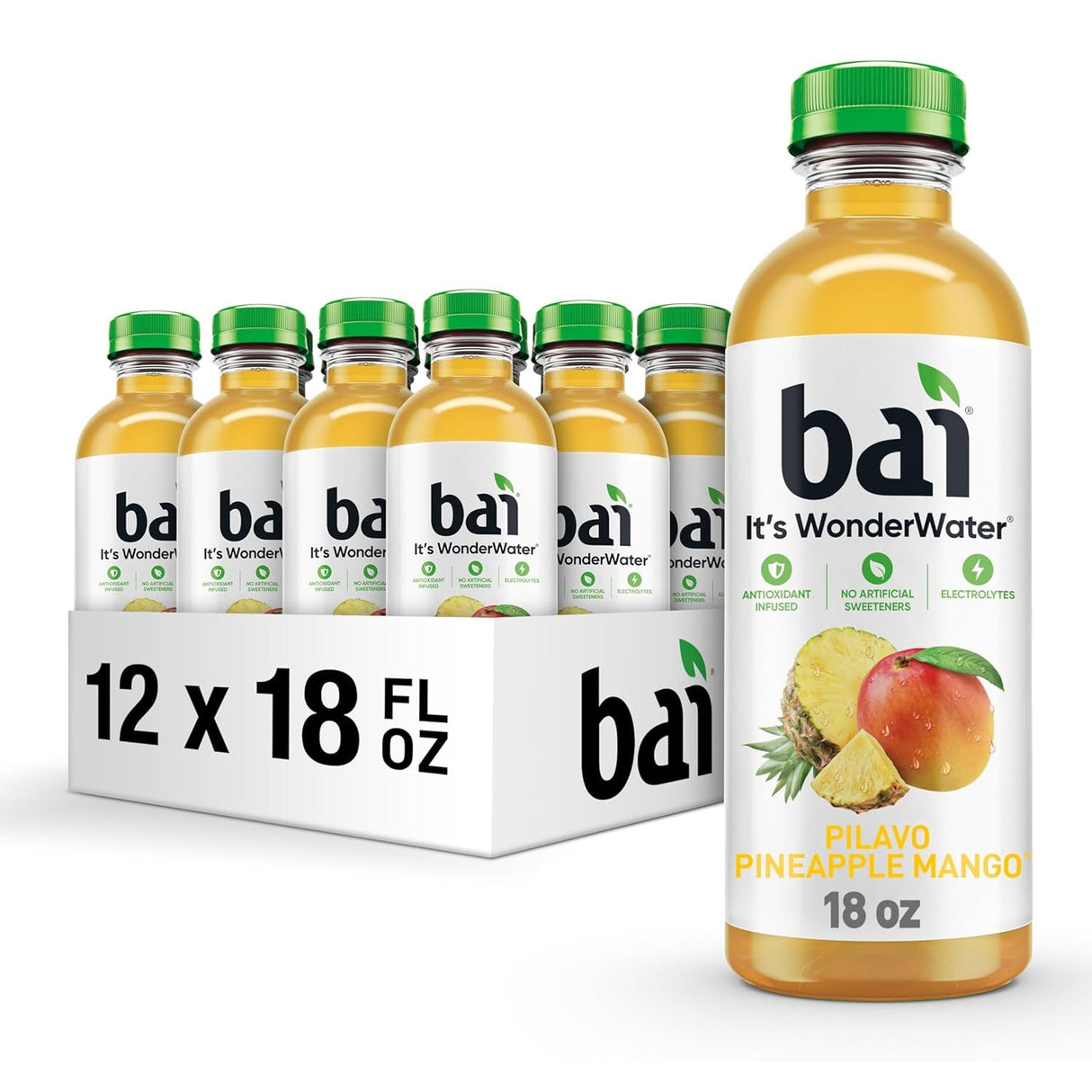 Bai Antioxidant Infused Water Beverage, Zambia Bing Cherry, with Vitamin C and No Artificial Sweeteners, 18 Fluid Ounce Bottle, 12 Pack