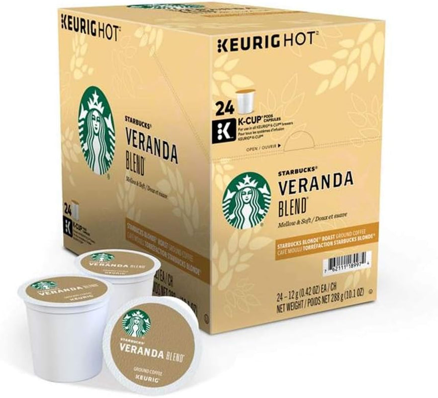 Starbucks K-Cup Coffee Pods, Starbucks Blonde Roast Coffee, Veranda Blend for Keurig Brewers, 100% Arabica, 6 Boxes (60 Pods Total)