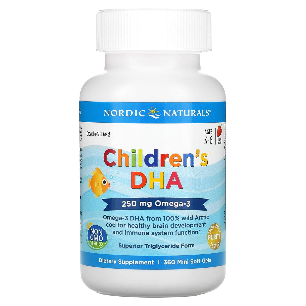 Nordic Naturals, Children's DHA, Ages 3-6, Strawberry, 180 Mini Soft Gels - Supply Center USA