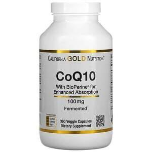 California Gold Nutrition, CoQ10 USP with Bioperine, 100 mg, 360 Veggie Capsules - Supply Center USA