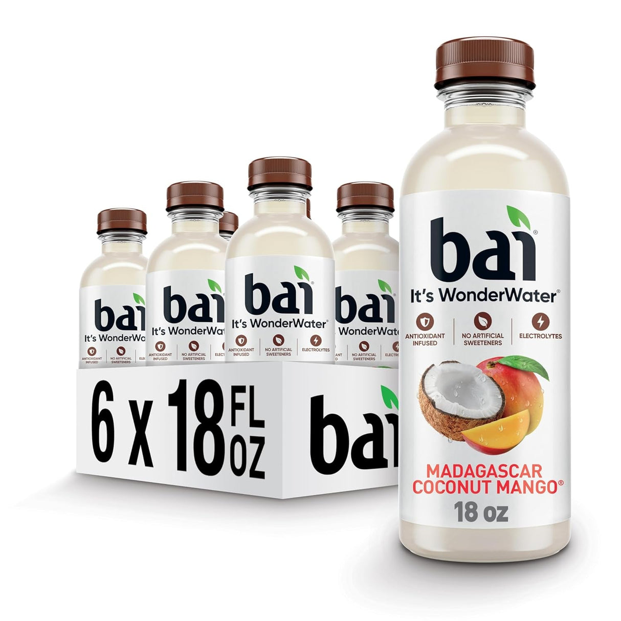 Bai Antioxidant Infused Water Beverage, Zambia Bing Cherry, with Vitamin C and No Artificial Sweeteners, 18 Fluid Ounce Bottle, 12 Pack