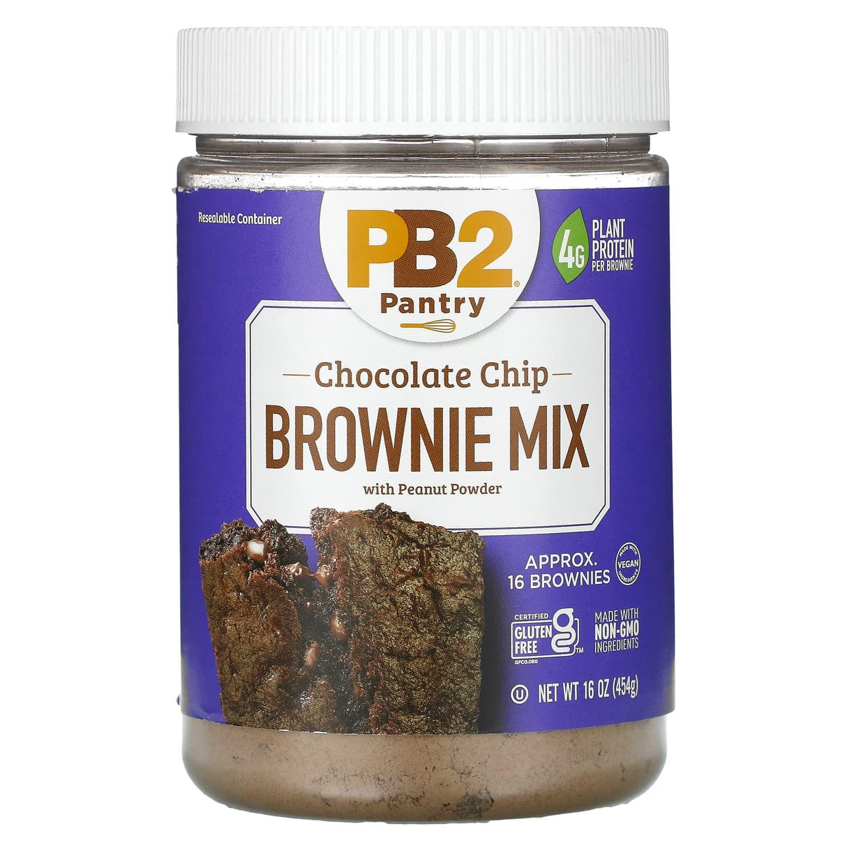 PB2 Foods, Chocolate Chip Brownie Mix with Peanut Powder, 16 oz (454 g) - Supply Center USA