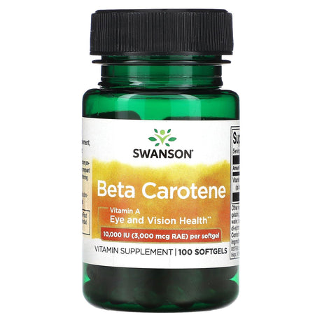 Swanson, Beta Carotene, 10,000 IU (3,000 mcg RAE), 250 Softgels - Supply Center USA