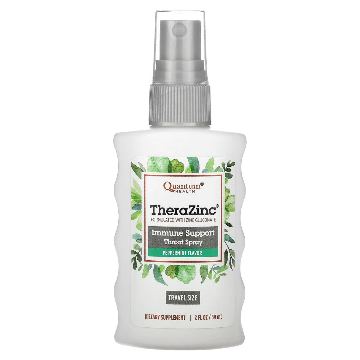 Quantum Health, TheraZinc, Immune Support Throat Spray, Peppermint, 2 fl oz (59 ml) - Supply Center USA