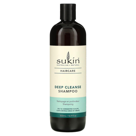 Sukin, Haircare, Deep Cleanse Shampoo, Oily & Congested Scalps, 16.9 fl oz (500 ml) - Supply Center USA