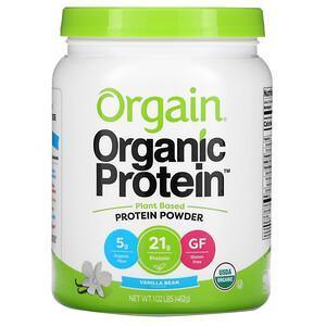 Orgain, Organic Protein Powder, Plant Based, Vanilla Bean, 1.02 lb (462) g - Supply Center USA