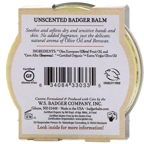 Badger Company, Badger Balm, For Sensitive Dry Skin, Unscented, 2 oz (56 g) - Supply Center USA