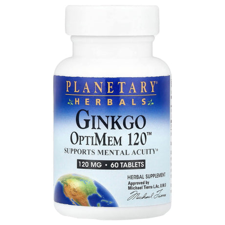 Planetary Herbals, Ginkgo OptiMem 120™, 120 mg, 60 Tablets - Supply Center USA