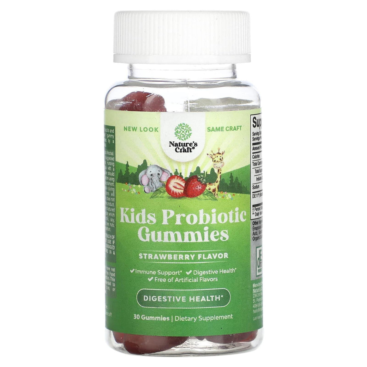 Nature's Craft, Kids Probiotic Gummies, Strawberry , 30 Gummies - Supply Center USA